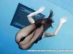 CrocoList presents: Zuzanna is swimming in pantyhose in the pool