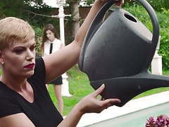 CrocoList presents: Busty mother fucks young daughter outdoor