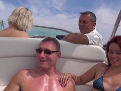CrocoList presents: Hot ass blondie britney drops her clothes for sex on the boat, Group Sex, Hardcore, Outdoor, Reality, Yacht, Foursome, Bikini