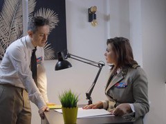 CrocoList presents: Rebecca volpetti wearing nylon stockings getting fucked hard
