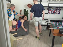 CrocoList presents: Shaved brunette melany mendes moans while having a mmf threesome