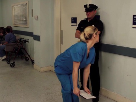 CrocoList presents: Nurse tara lynn fox drops on her knees to give a sloppy blowjob