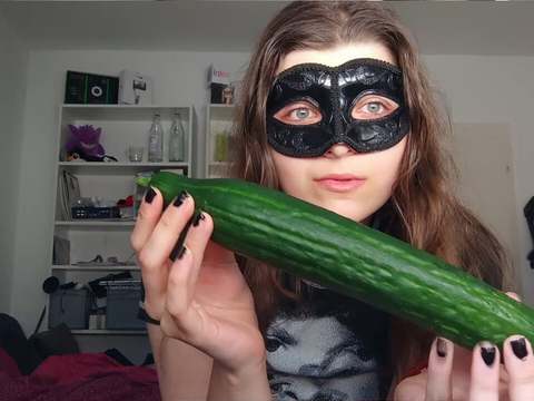 CrocoList presents: 18yo teen fucks huge cucumber!!!  small tits, shy teeny, perfect body  amateur teen