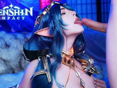 CrocoList presents: Genshin impact. layla swallows a big cock down her throat - mollyredwolf