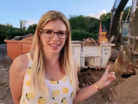 CrocoList presents: Outdoors video of sexy blonde wife cory chase with glasses