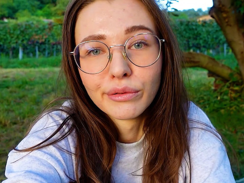 CrocoList presents: Alone? outside on the fields i presnet my huge labia teen pussy and clit