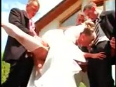 CrocoList presents: Gangbang of a hot bride with pissing