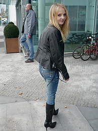 CrocoList presents: Daring teenage girl gives a horny blowjob in a clothing shop