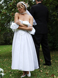 CrocoList presents: Blonde bride Hayley Marie Coppin gets naked on a lawn while taking her vows