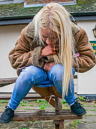 CrocoList presents: Blond hungarian cutie Kiara Lord strips and presents her amazing boobs and ass outdoors