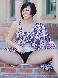 CrocoList presents: Pretty iranian dark-haired Brooke Lee Adams pleasures her pussy in a secluded area